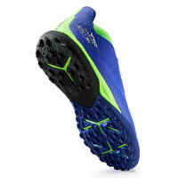 Chaussure de football enfant pour terrain dur VIRALTO III TURF TF bleu vert