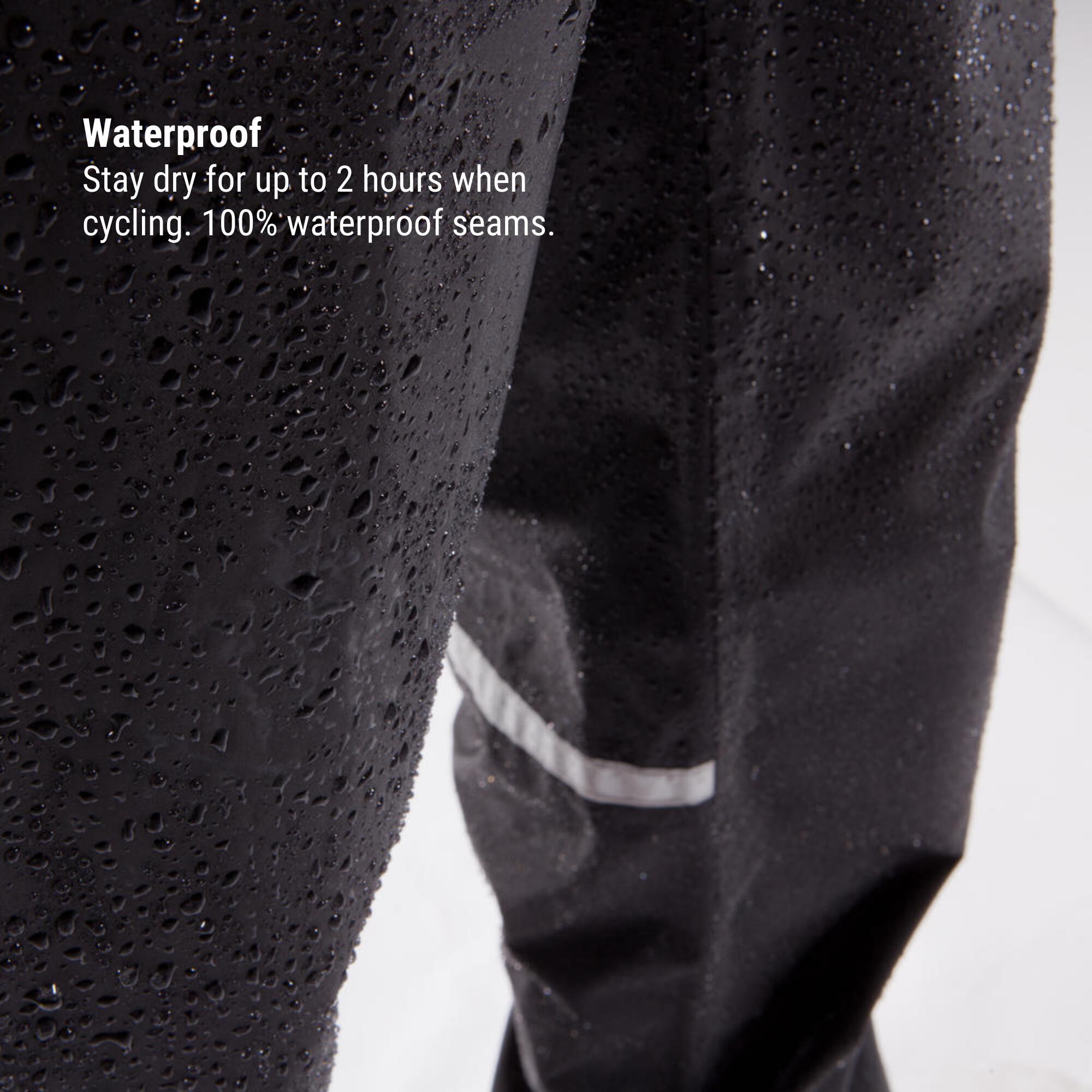 Regenbroek 100 met geïntegreerde schoencovers zwart 28/33