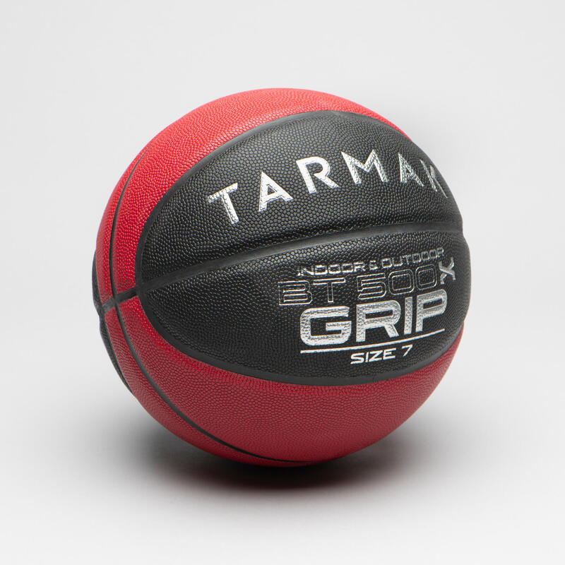 Balón Baloncesto Tarmak BT500 Grip Talla 7 Negro Rojo