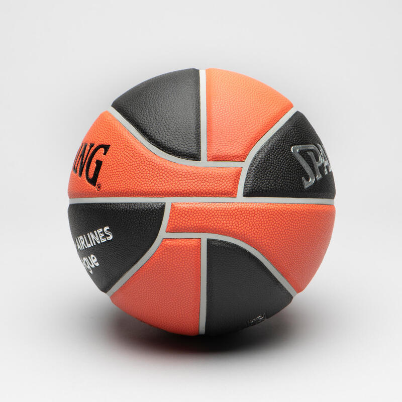 Ballon de basketball taille 7 - Spalding TF1000 Euroleague orange noir