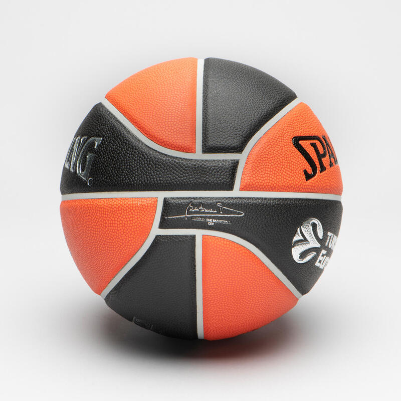 Bola de Basquetebol Tamanho 7 - Spalding TF1000 Euroleague Laranja Preto