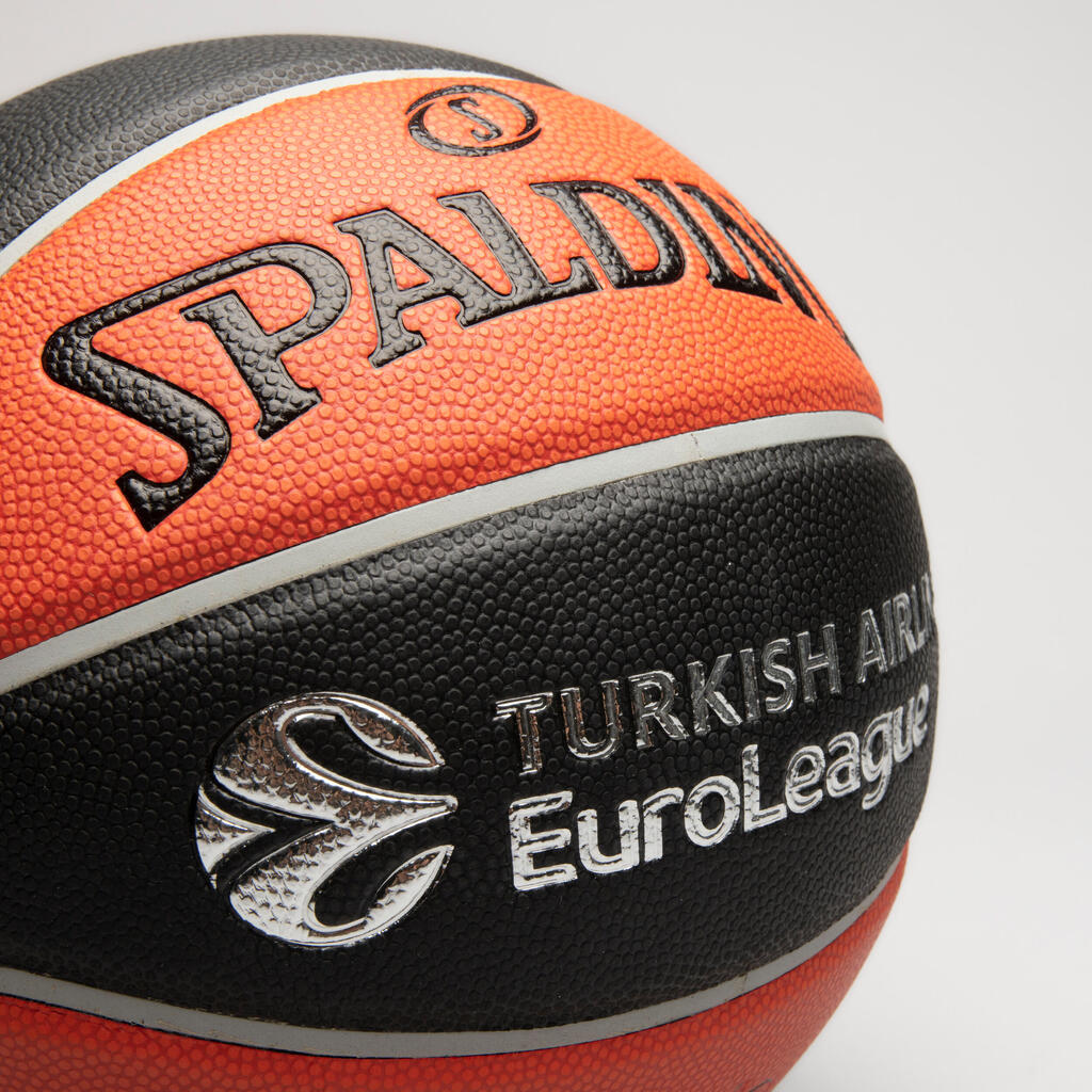 Basketbalová lopta veľkosť 7 - Spalding TF1000 Euroleague oranžovo-čierna