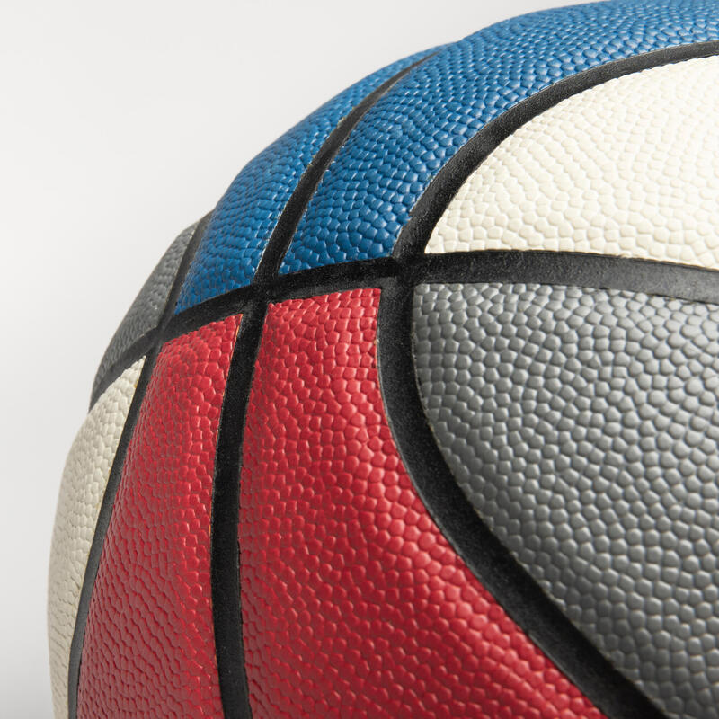 Pallone basket BT 500 taglia 7 blu-bianco-rosso