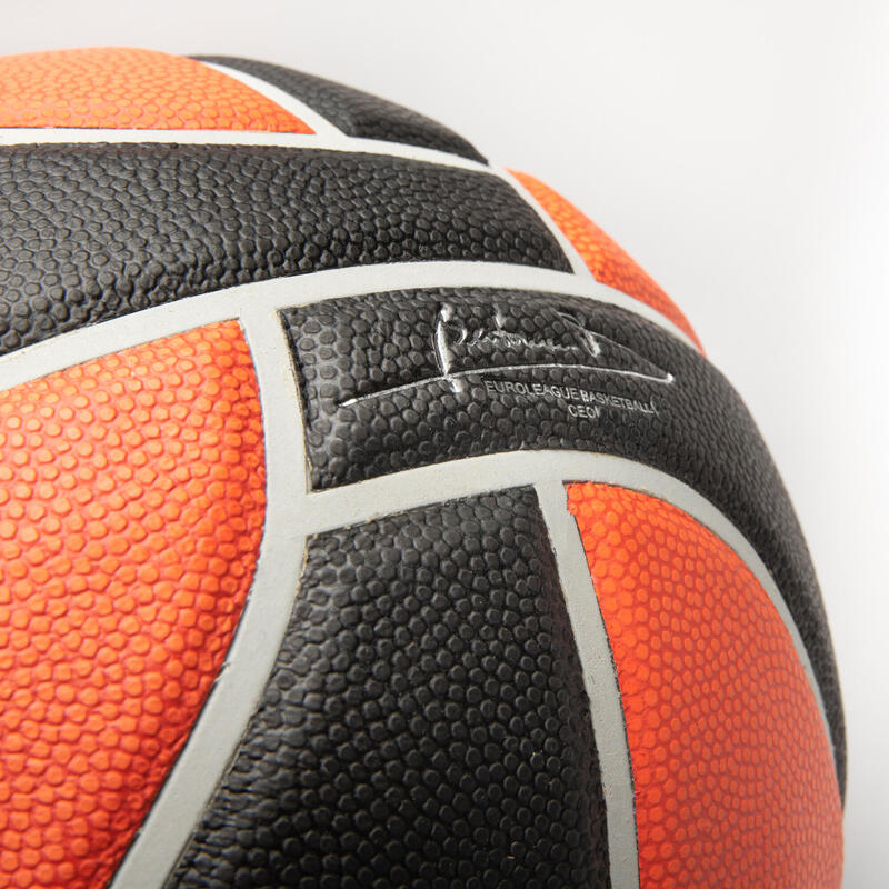 Ballon de basketball taille 7 - Spalding TF1000 Euroleague orange noir