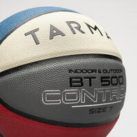 Ballon de basketball taille 7 - BT500 bleu blanc rouge