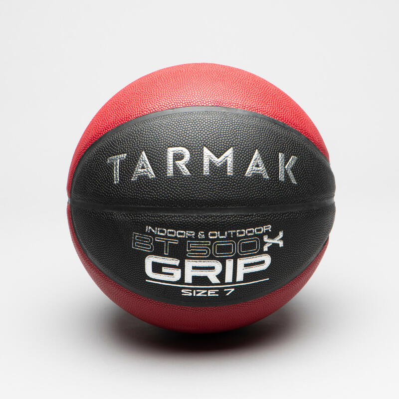Felnőtt kosárlabda, BT500 grip, 7-es méret, fekete, piros 
