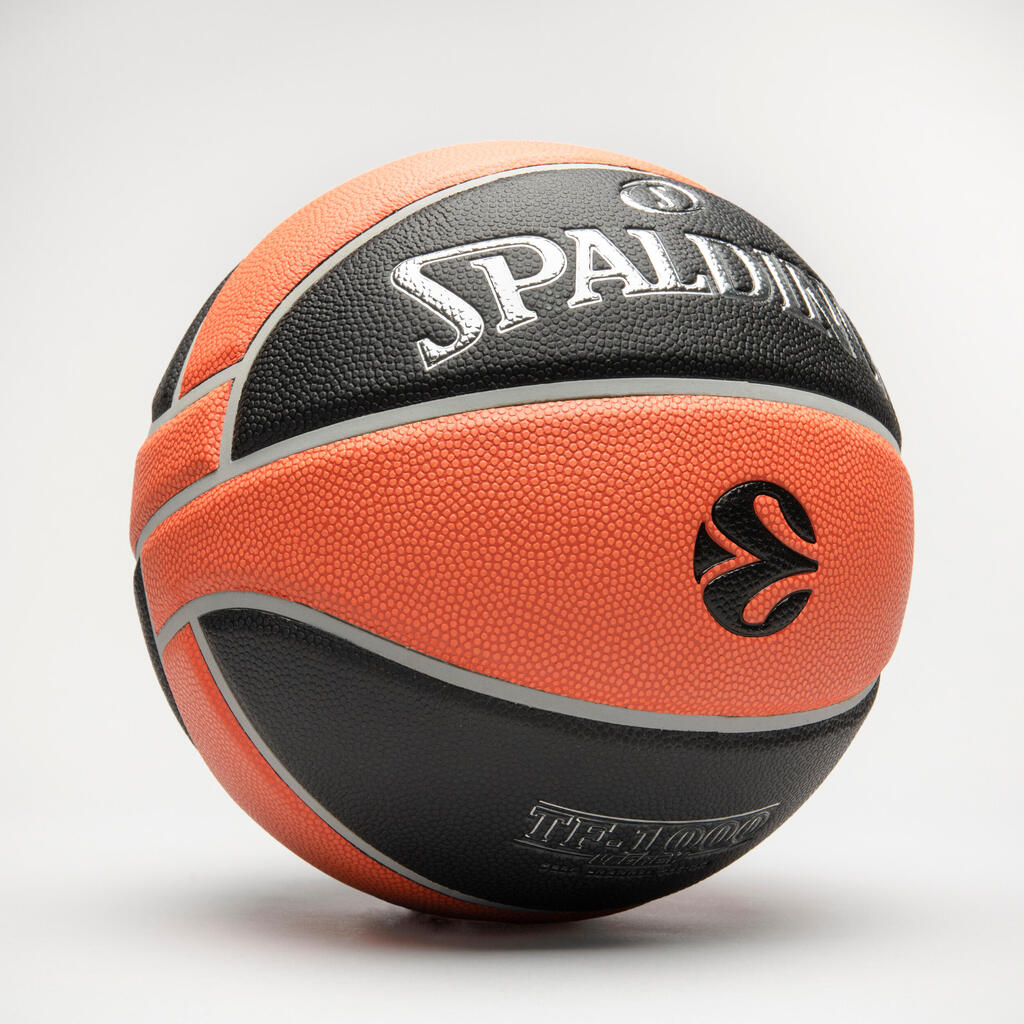 Basketbalová lopta veľkosť 7 - Spalding TF1000 Euroleague oranžovo-čierna