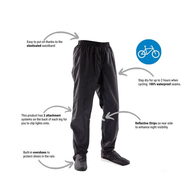 Cycling Rain Pants 500 Black
