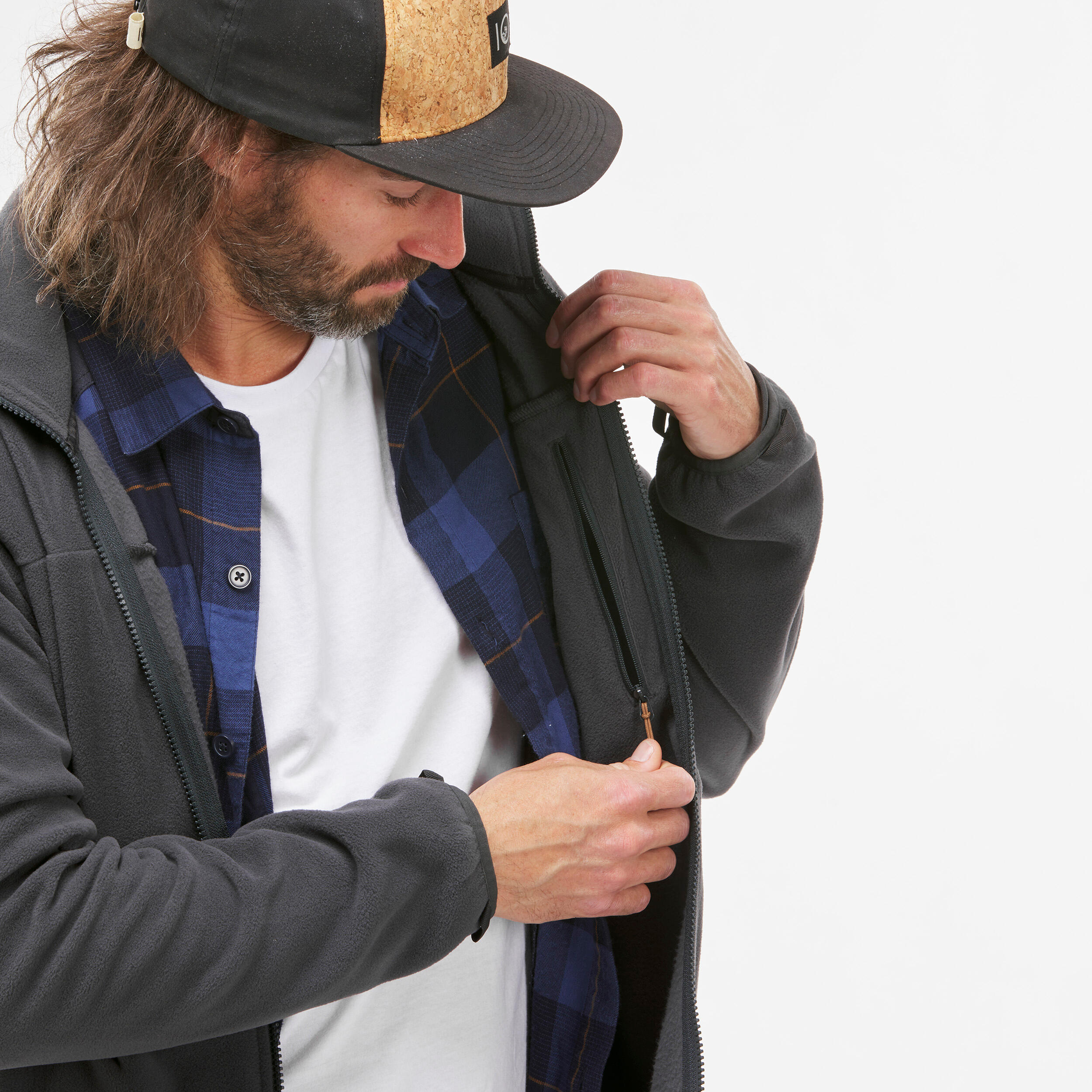 Men's 3in1 Waterproof Travel Trekking Jacket Travel 100 0°C Camel FORCLAZ Decathlon