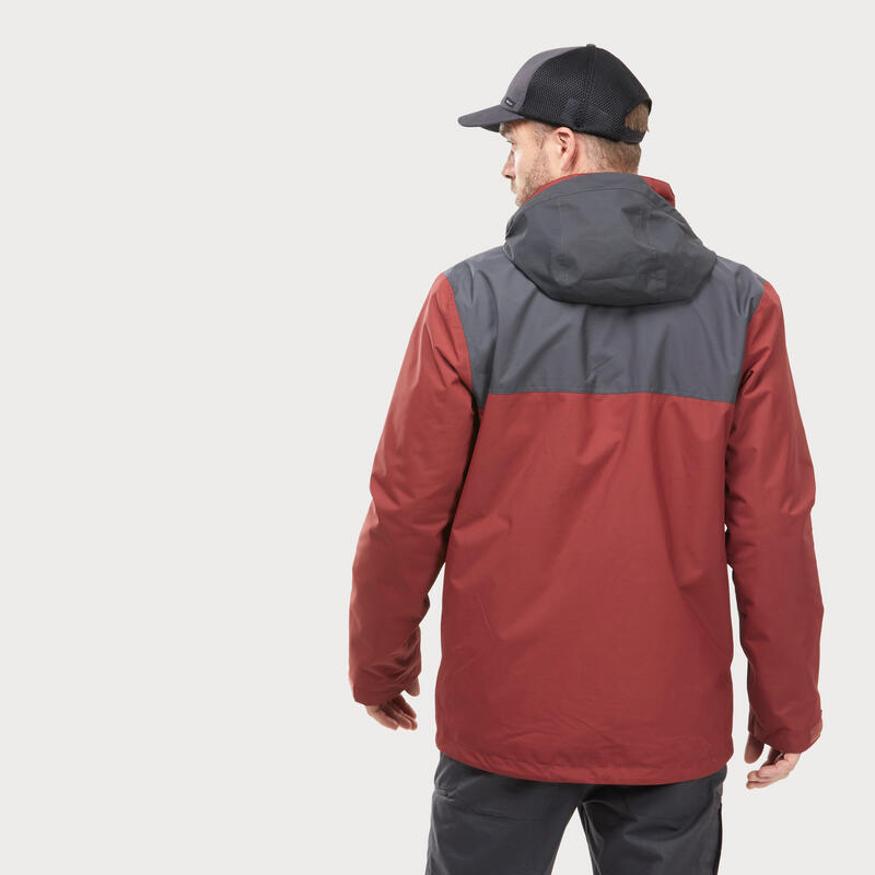 Veste 3en1 de randonnée 0°C imperméable homme, NH100 marron