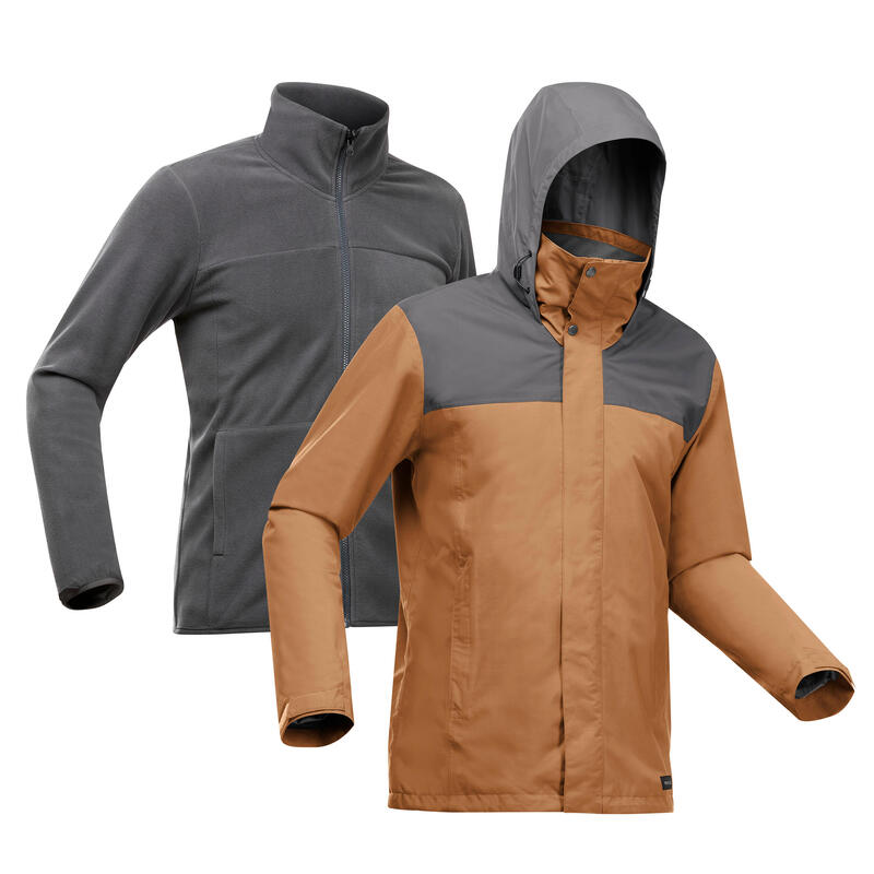 Men's waterproof 3-In-1 jacket - 100 - Brown