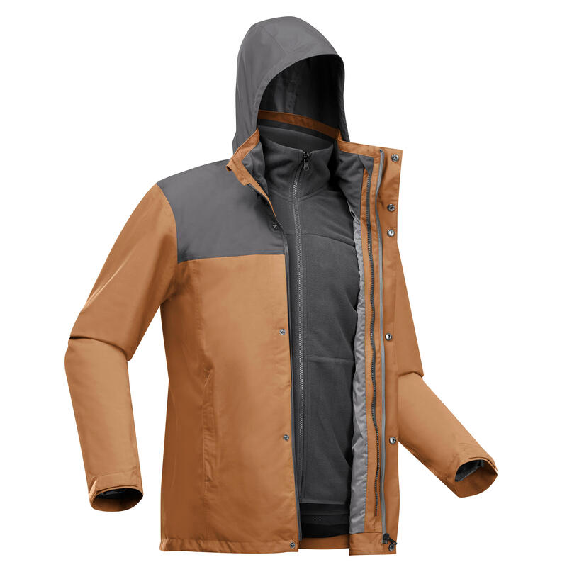 Men’s 3-in-1 waterproof hiking jacket - SH100 0°C