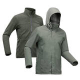 Men 3-in-1 Warm & Waterproof Jacket Travel 100 0°C - Khaki