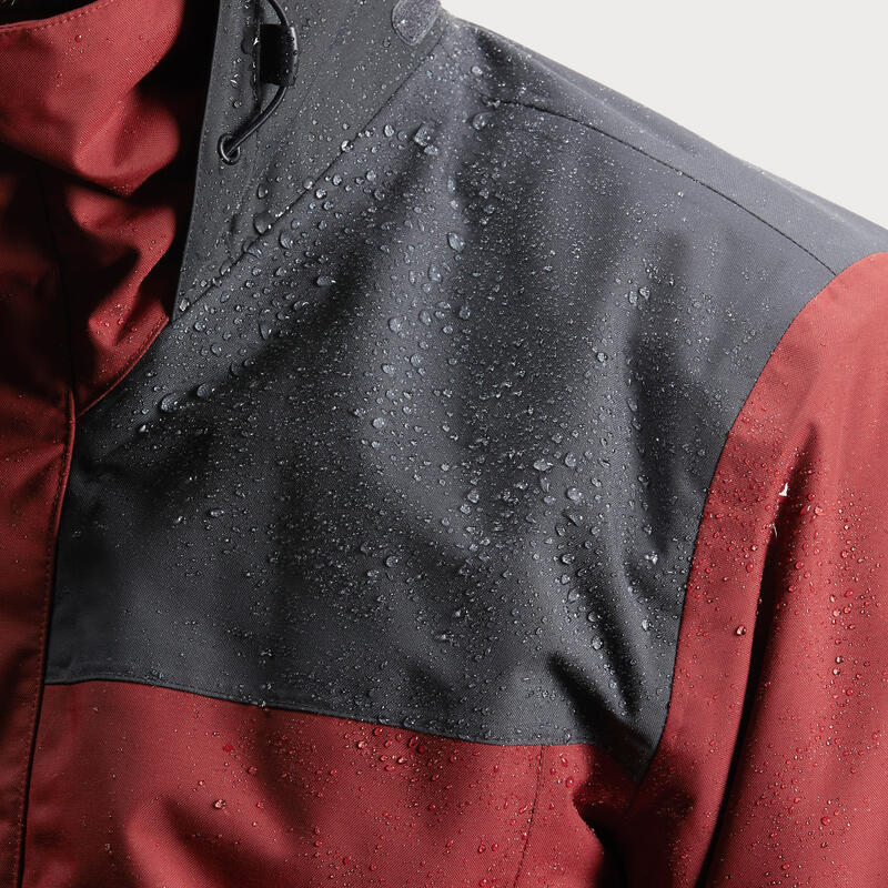 Veste 3en1 de randonnée 0°C imperméable homme, NH100 marron