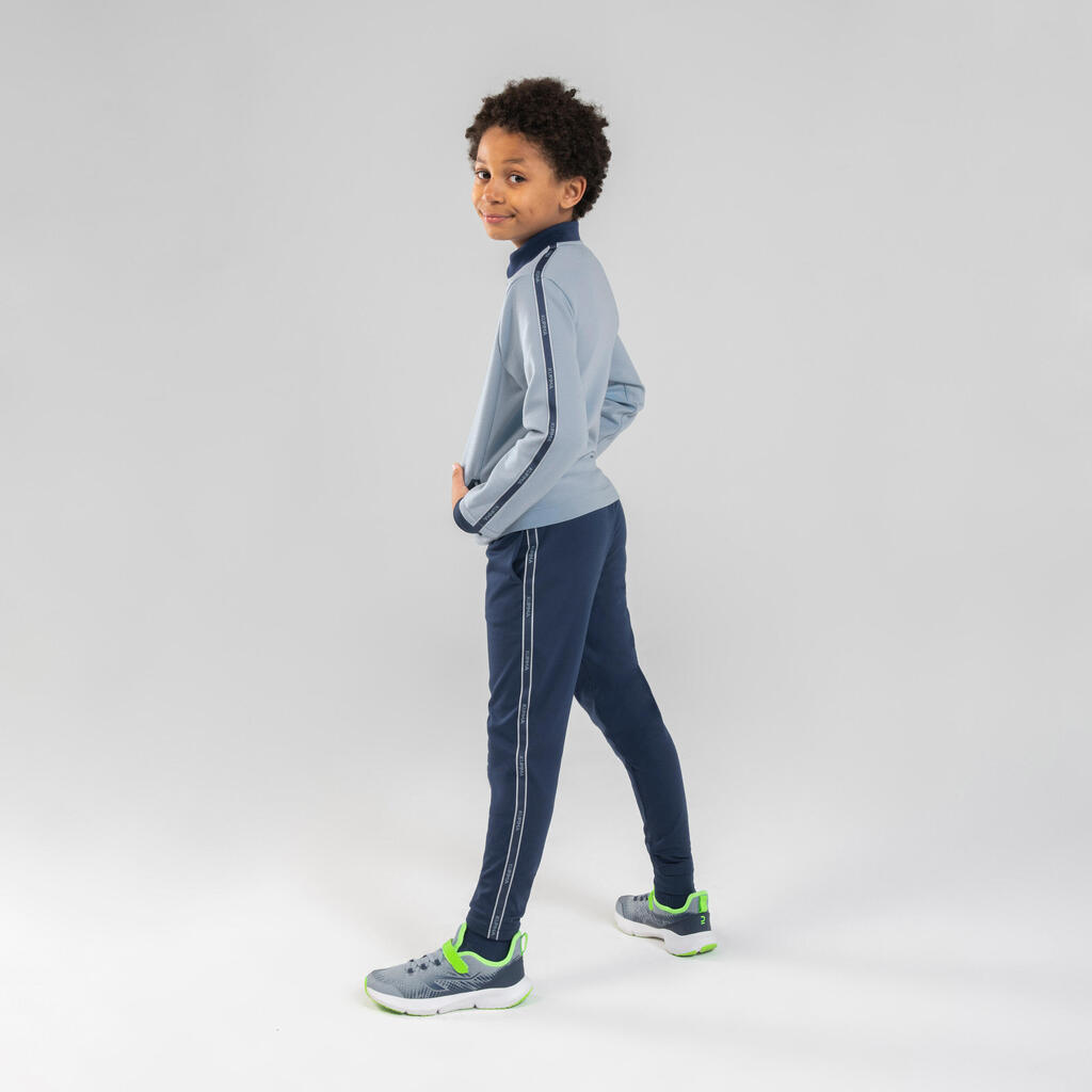 AT 300 Kids' Athletics Tracksuit Top - denim blue