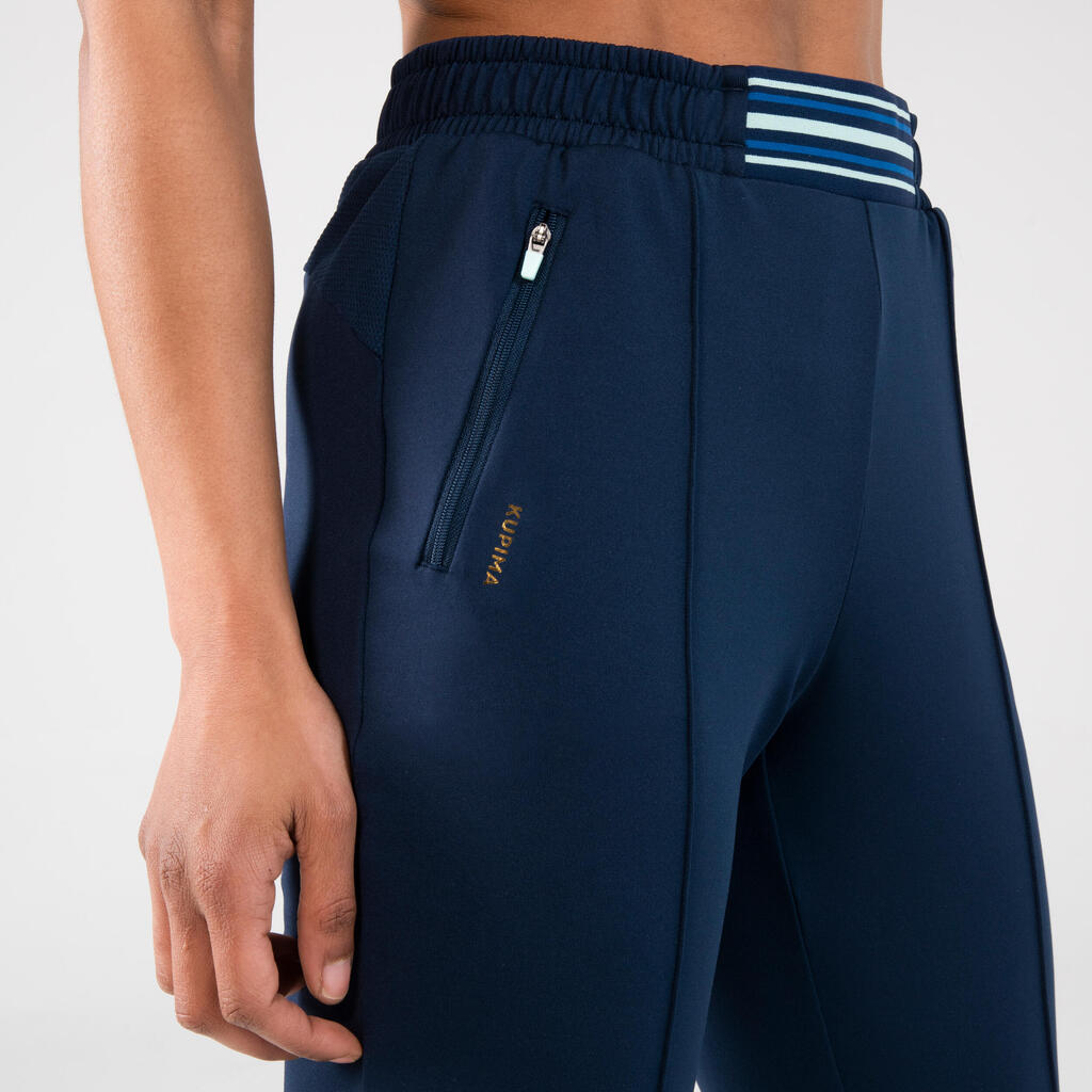 Women's Athletics Zipped Trousers - Navy/Light Blue