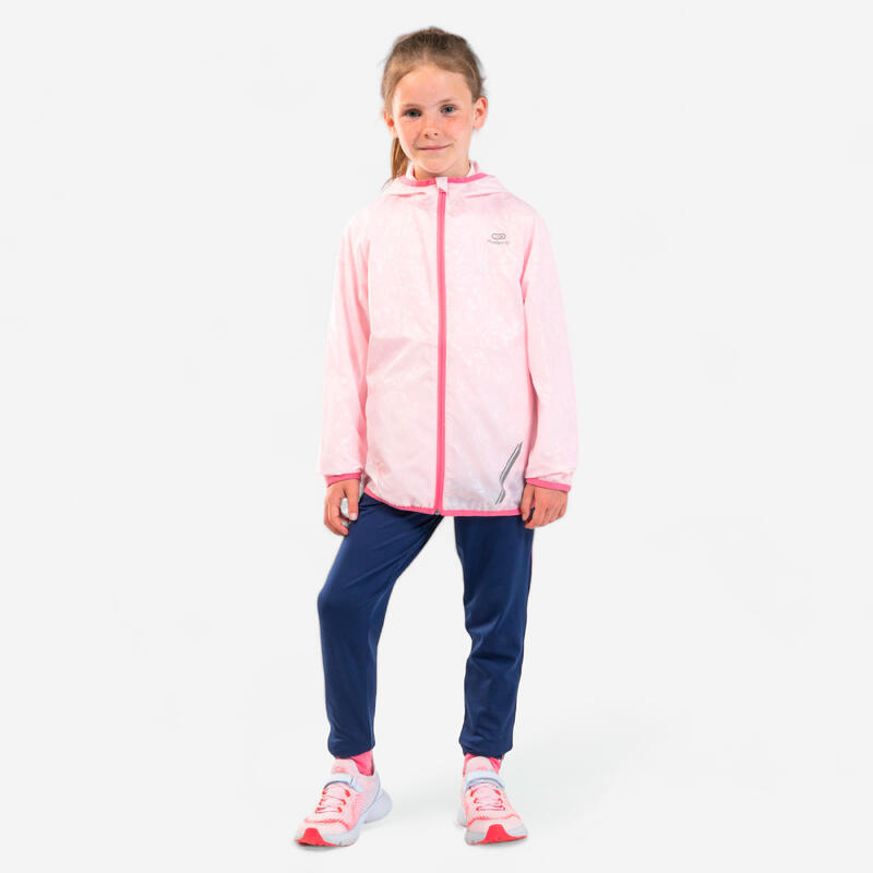 Veste coupe vent enfant pour l'athlétisme Kalenji AT 100 rose
