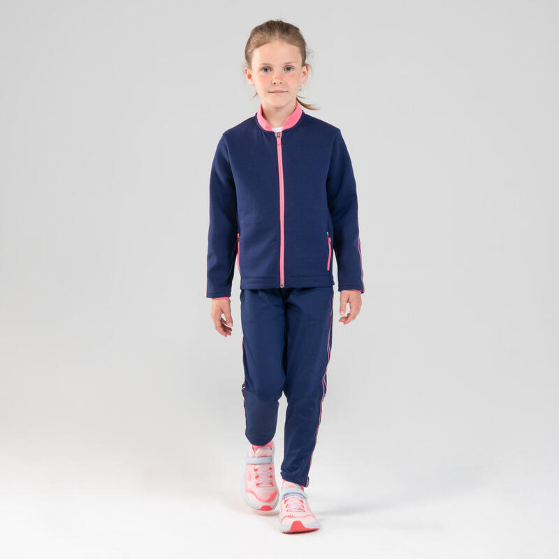 Warme en ademende joggingbroek voor kinderen S500 marineblauw roze