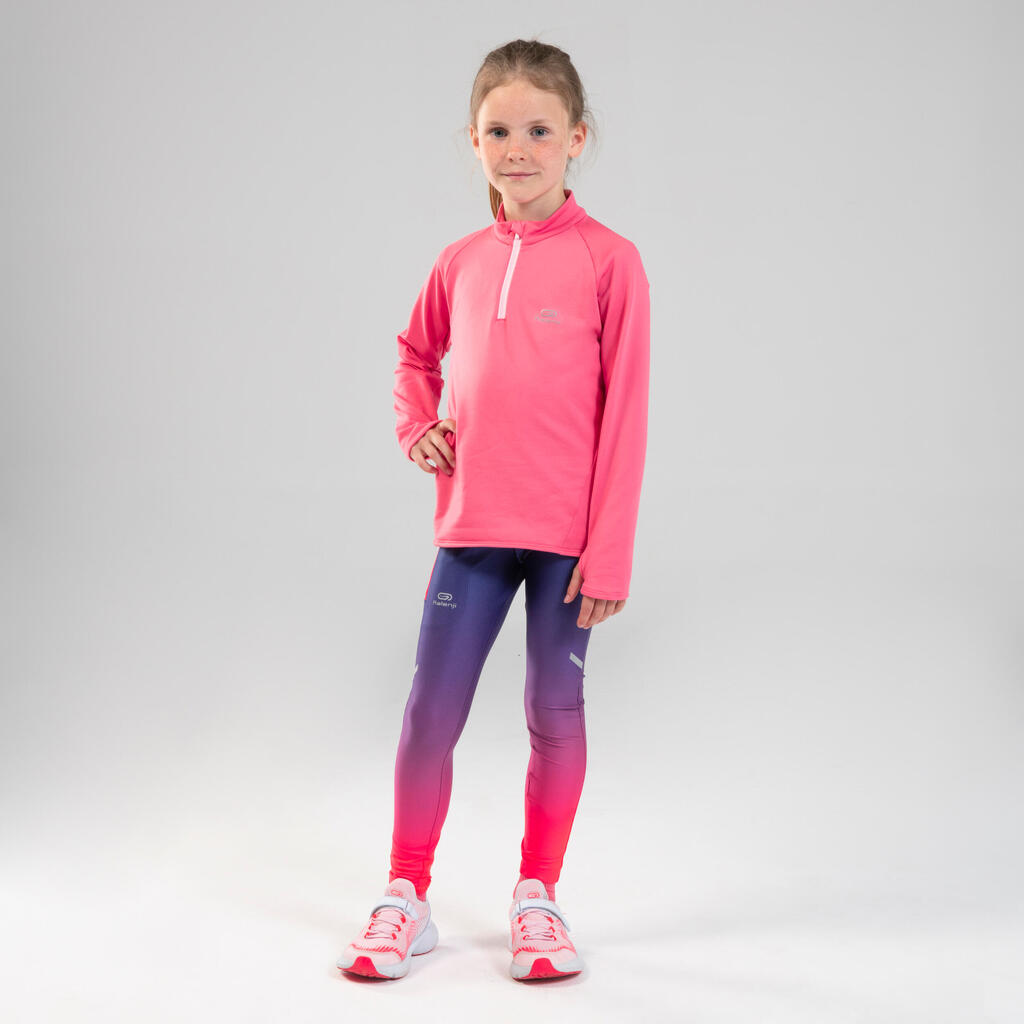 Lauftights lang Kinder Leichtathletik - AT 100 blau/rosa 