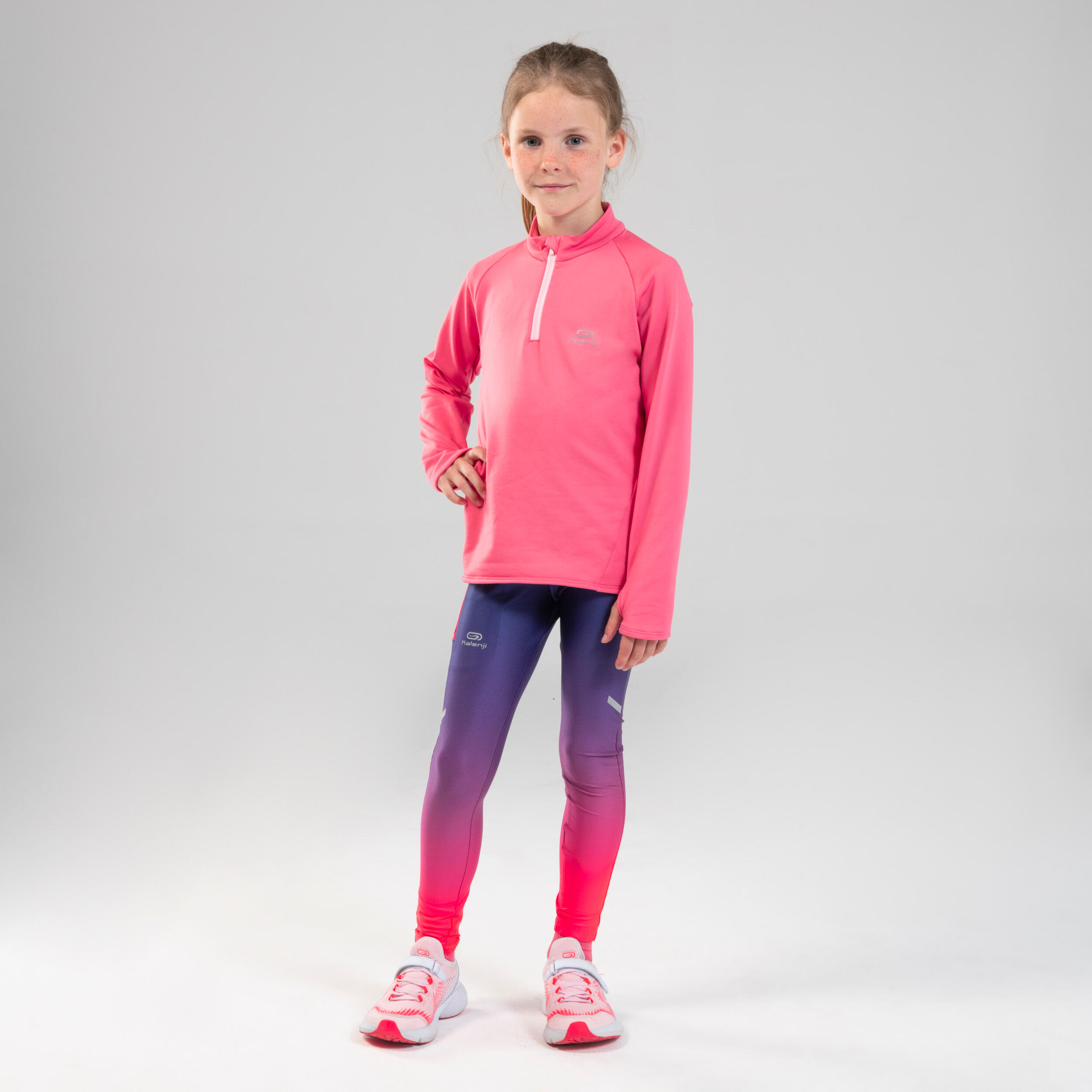 AT 100 Kids' Athletics Tights - faded navy blue pink 2/10