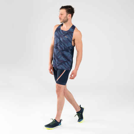 MEN'S TIGHT SHORTS - BLUE AND ORANGE