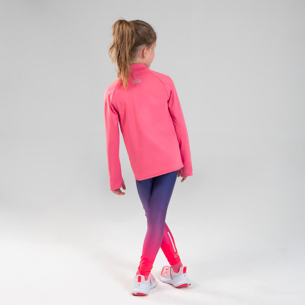 Lauftights lang Kinder Leichtathletik - AT 100 blau/rosa 