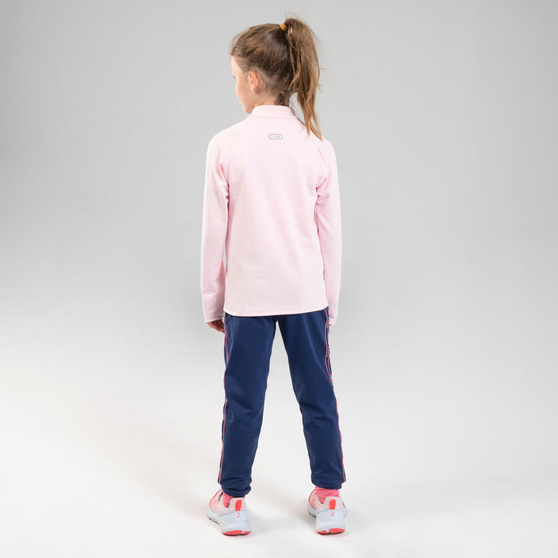 Calças Corrida S500 Criança Quentes Respiráveis Material Sintético Azul Rosa