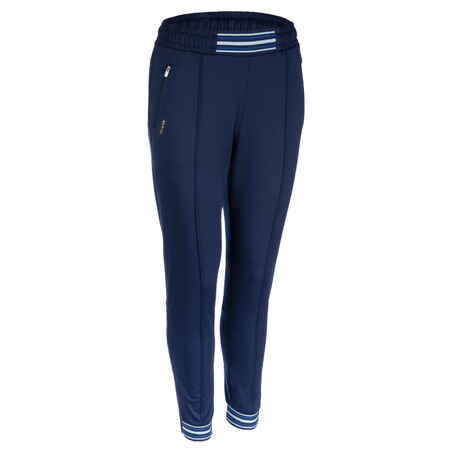 Ženske mornarsko modre tople hlače z zadrgo 