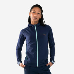 VESTE D'ATHLÉTISME FEMME WARM BLEUE MARINE & BLEU CIEL