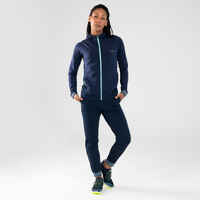 Women's Athletics Zipped Trousers - Navy/Light Blue