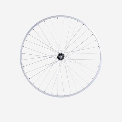Ruota posteriore bici città Elops 100 argento 28