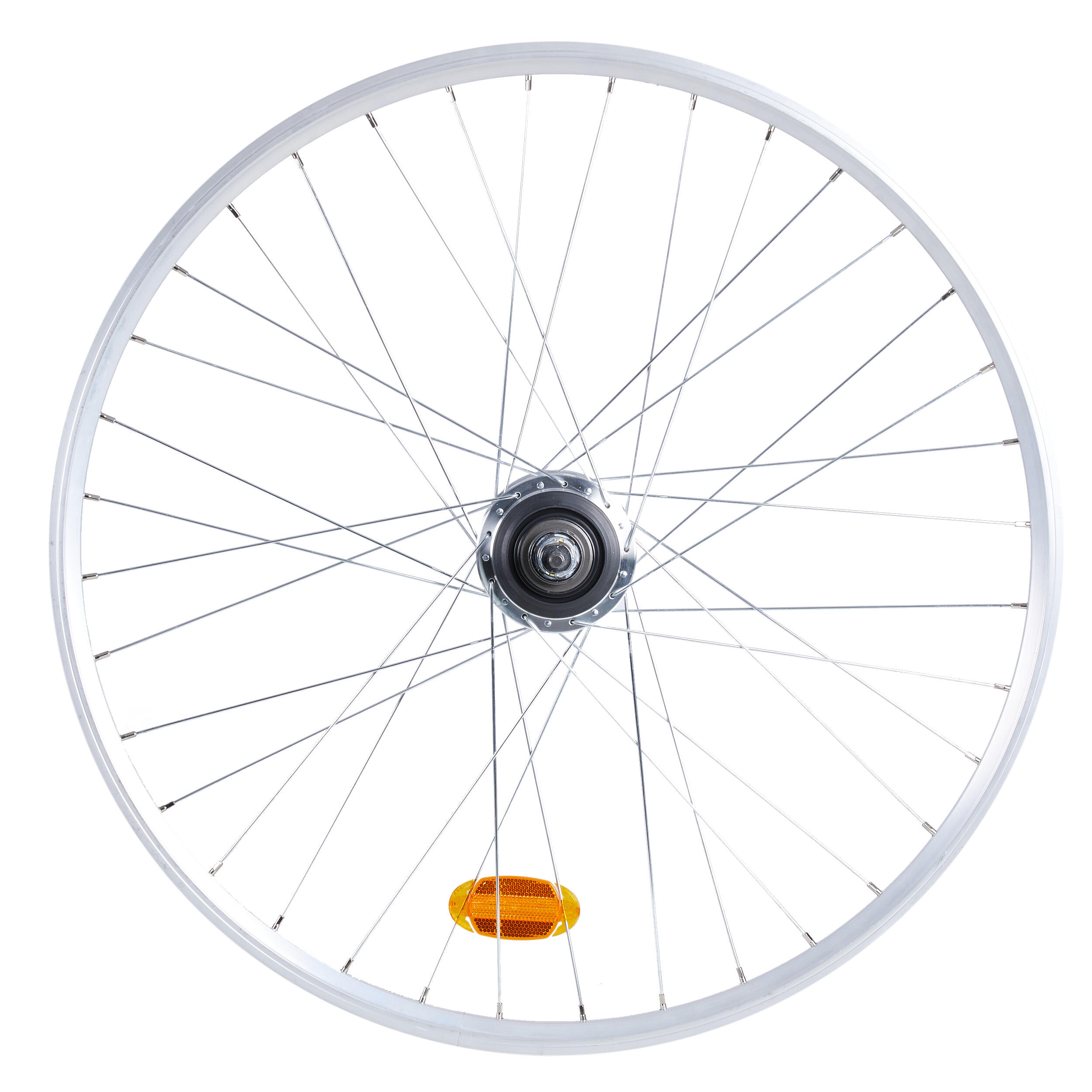 Zadné koleso mestského bicykla, dvojstenný ráfik, nexus 7 Elops 540 strieborné 700
