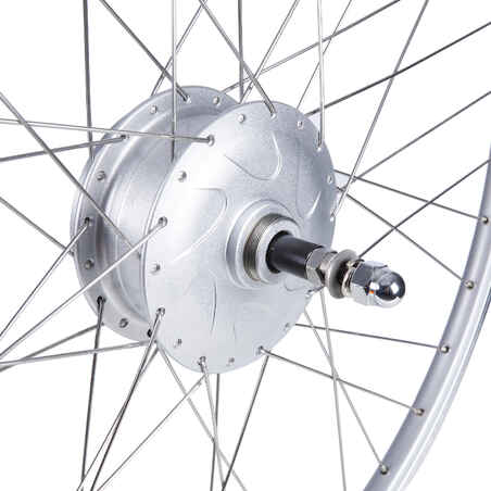 28" 36V Double-Walled Rear Wheel Elops 120E City Bike - Silver