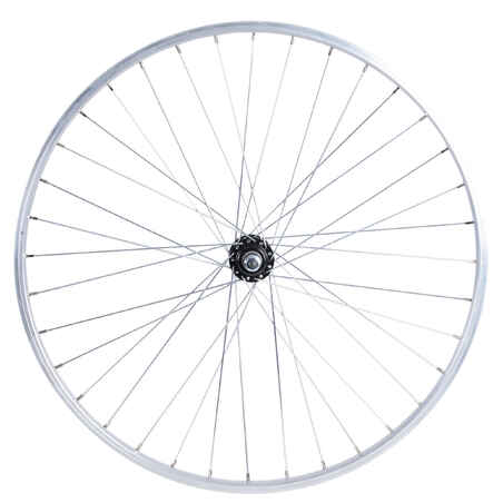 26" City Bike Single-Walled Drum Brake Rear Wheel - Silver