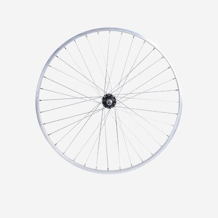 Achterwiel voor stadsfiets 26" enkelwandig trommelrem zilverkleurig