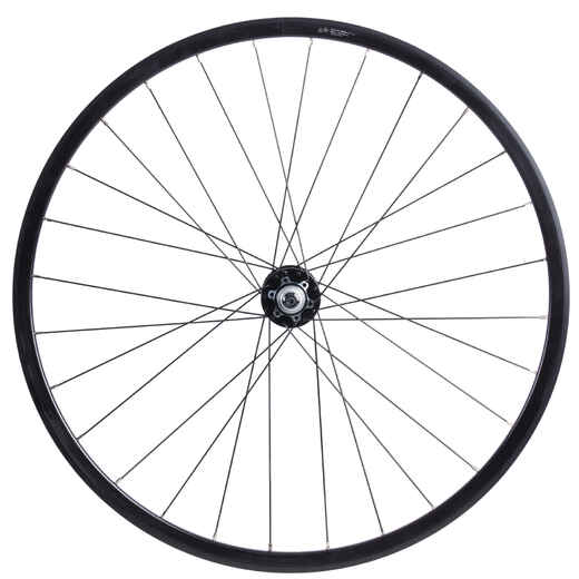 
      Pilsētas velosipēda "Speed 920" priekšējais ritenis ar disku bremzēm, dubultsienu aploki, melns
  