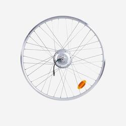 roue arrière vélo ville 28 pouces 36V double paroi argent Elops 120E