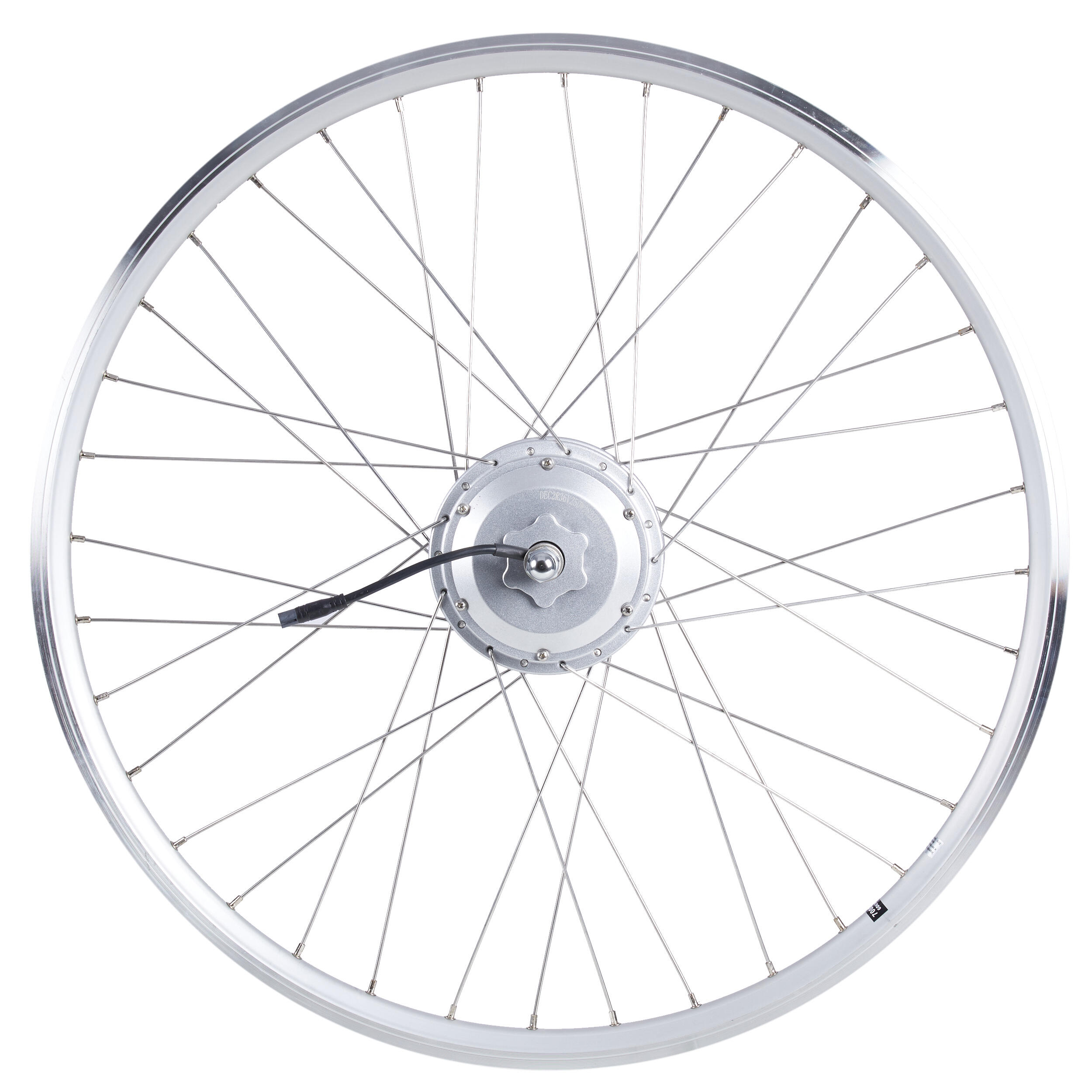 28" City Bike Double-Walled Rear Wheel 36V Motor B'ebike 700 - Silver 1/3