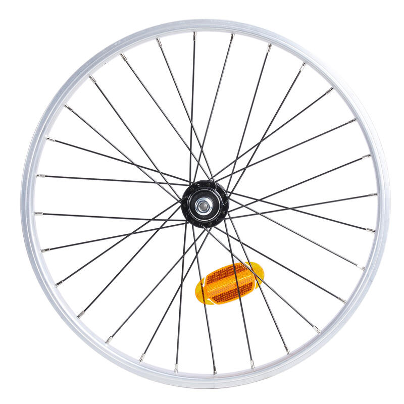 Rueda bicicleta plegable 20 pulgadas pared simple rosca plateada Tilt 500