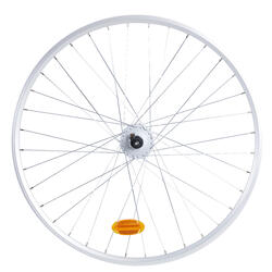 Roue vélo ville 28 pouces avant double parois v-brake argent