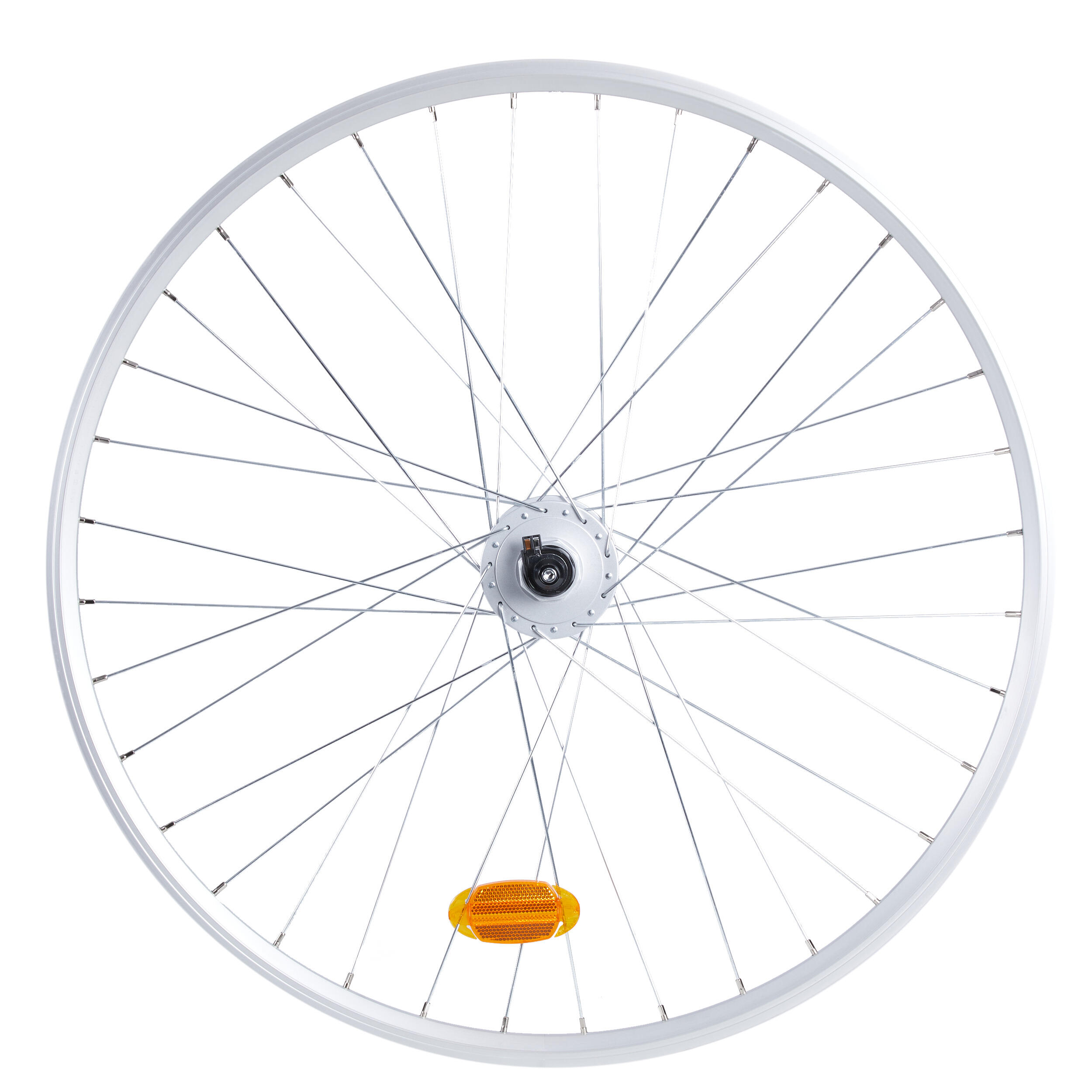 Koło do roweru miejskiego Elops 28" przednie dwukomorowe V-brake z dynamo