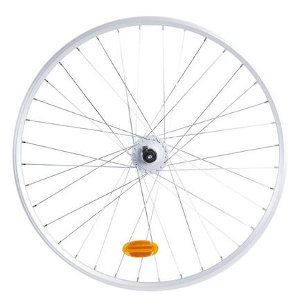 Koło do roweru miejskiego Elops 28" przednie dwukomorowe V-brake z dynamo