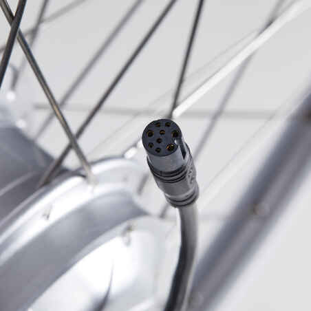 28" 36V Double-Walled Rear Wheel Elops 120E City Bike - Silver