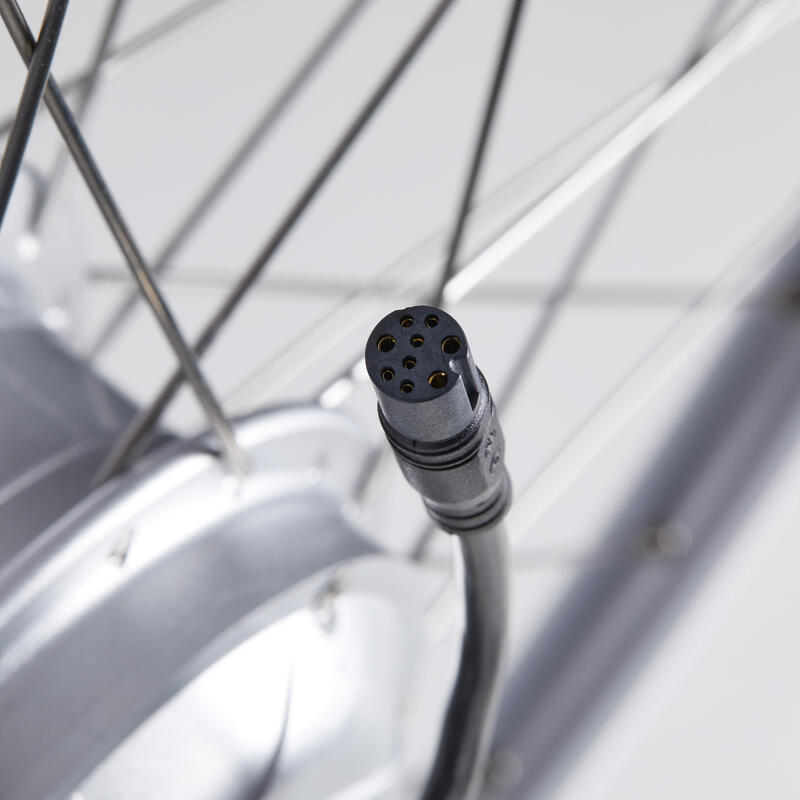 Hátsó kerék Elops 120E városi kerékpárhoz, 28 colos, duplafalú, ezüstszínű