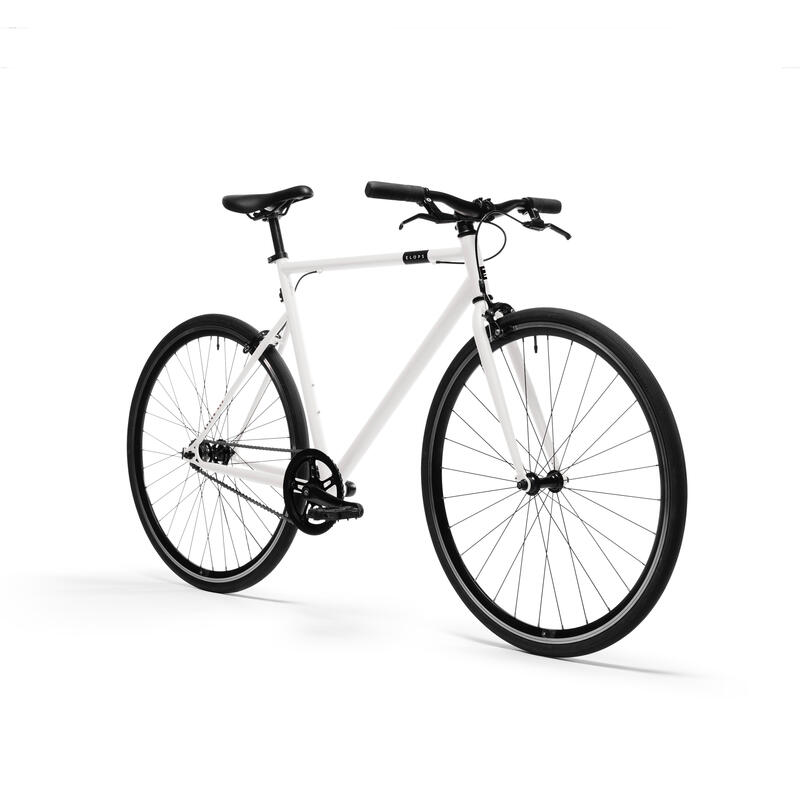 City Bike 28 Zoll Elops Speed 500 Singlespeed/Fixie weiss