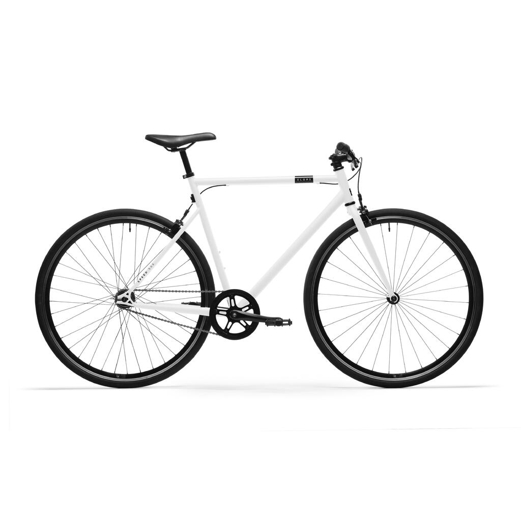 Mestský bicykel Single Speed 500 sivý karbónový