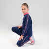 Kids' Warm High-Neck Breathable Zip-Up Sweatshirt S500 - Navy/Touch Of Pink