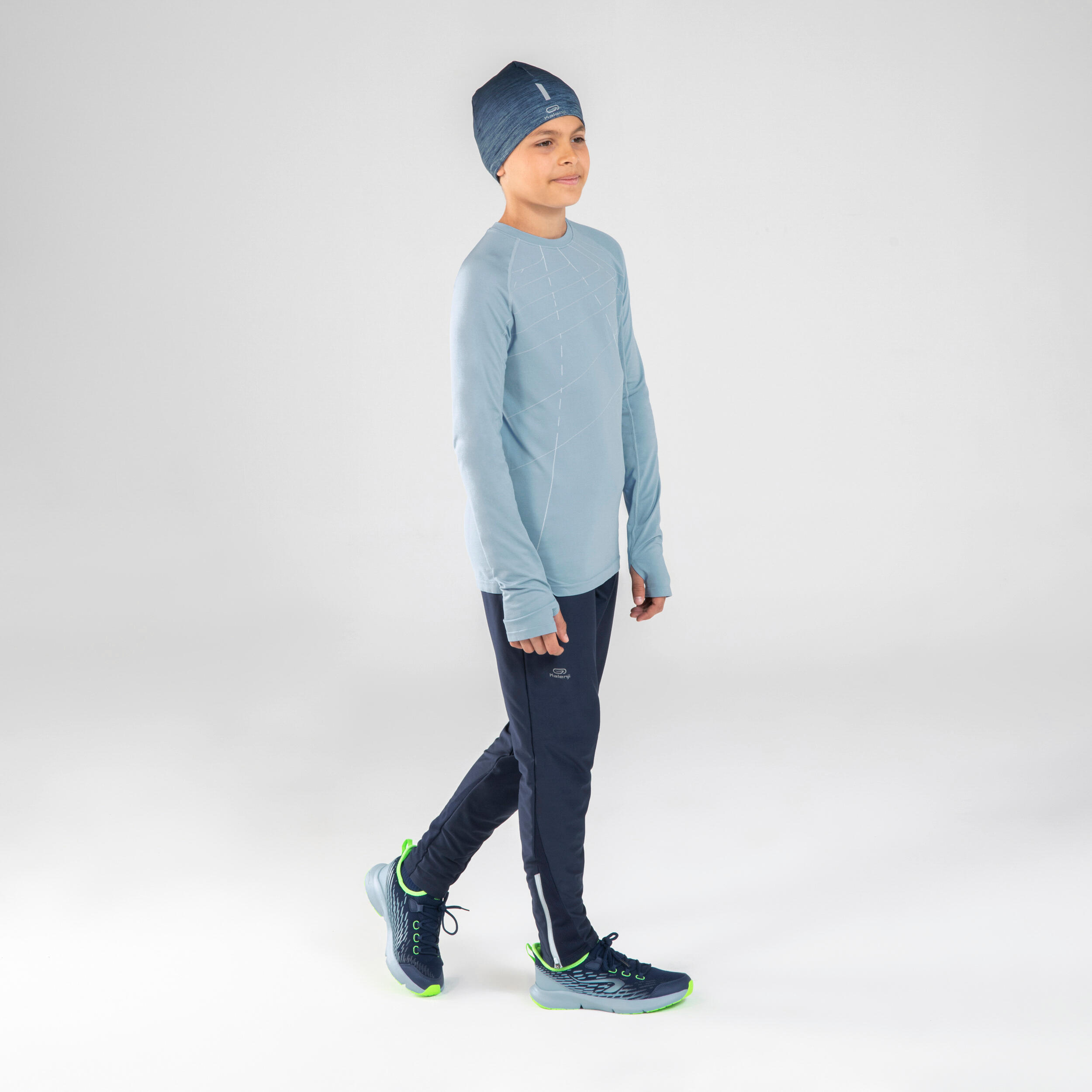 Gorro running perlante niños Kiprun Beany azul 4/9