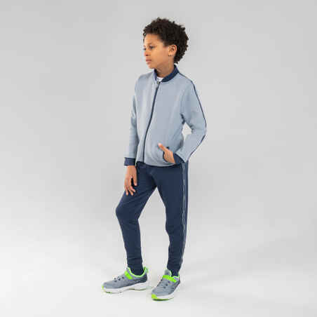 Kids' Warm Breathable Synthetic Jogging Bottoms S500 - Navy