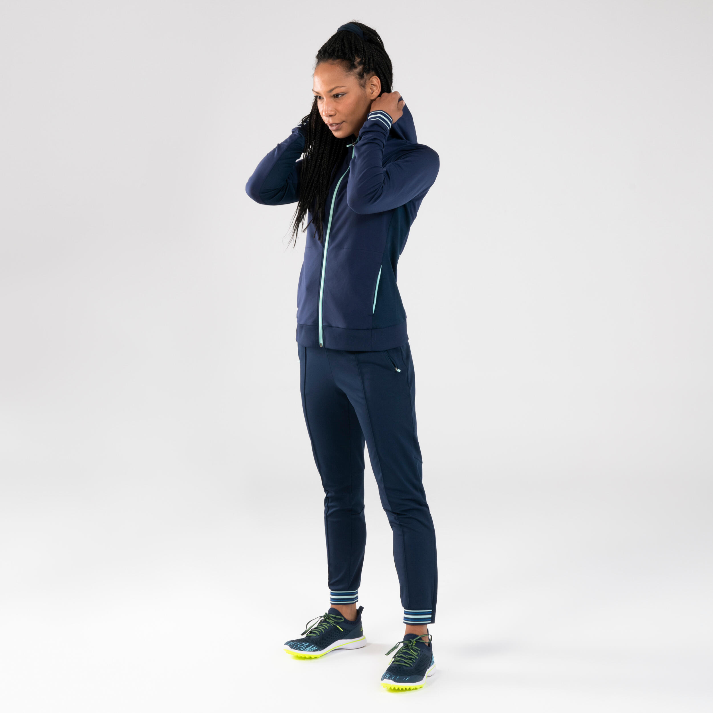 Women's Athletics Zipped Trousers - Navy/Light Blue 6/11